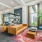 lounge area with leather couches, open spaces and boutique decor