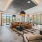 lounge area with leather couches, open spaces and boutique decor